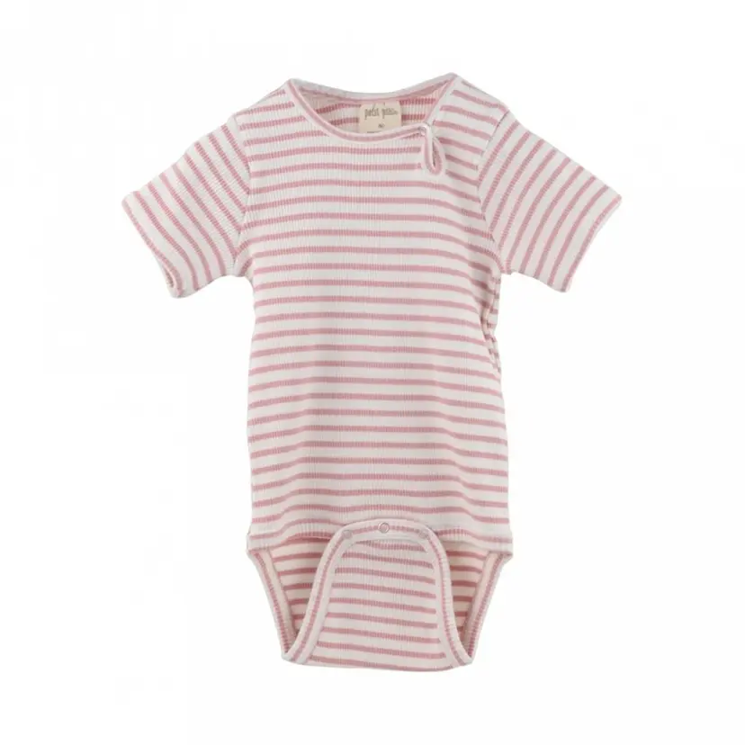 Petit Piao Rosa Stripete Petit Piao SS Body (68 / 6 mnd)
