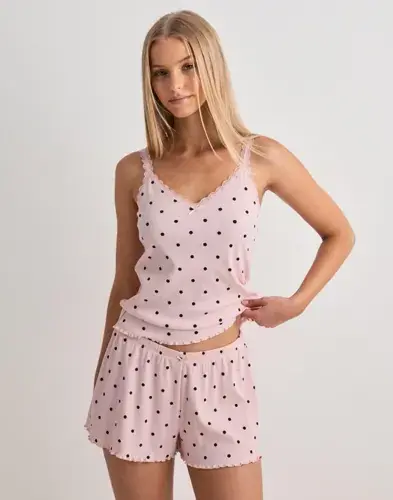 Hunkemöller Hunkemöller - Rosa - Short Jersey Rib Dot
