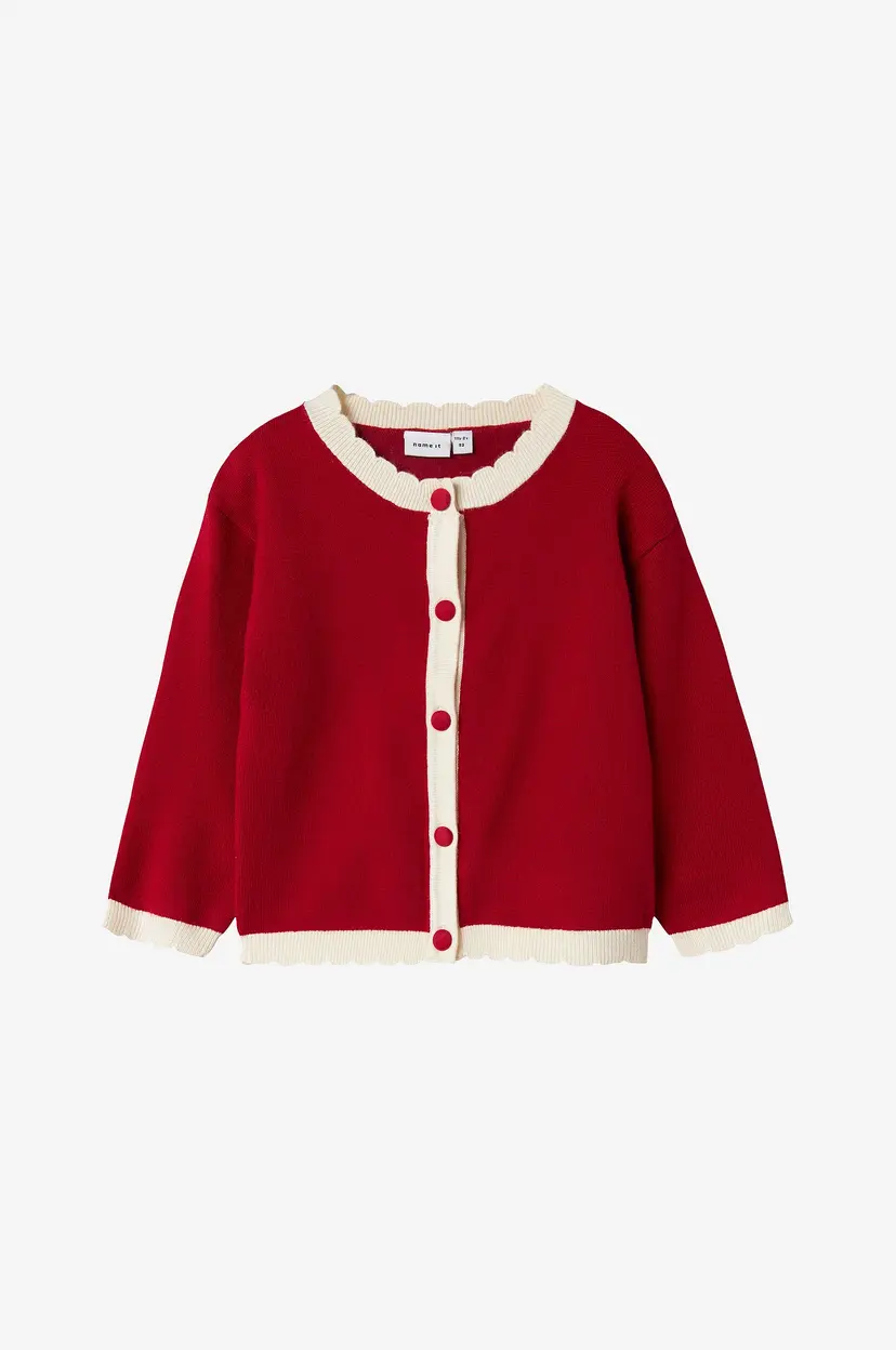 NAME IT Kardigan nmfAalbo LS Knit - Rød
