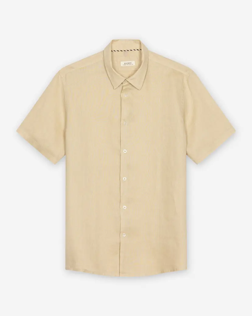 Seinse Seinse CE1083SS Beige Camisa de linho manga curta