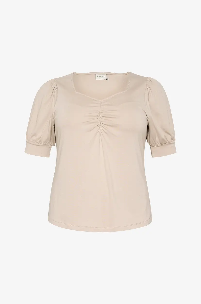 KAFFE Curve Topp kcSissy Blouse - Beige