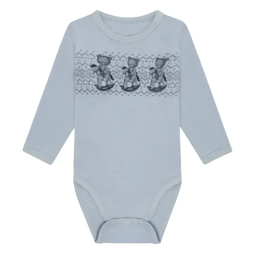 Hust and Claire Hust & Claire - Body i Ull/Bambus Teddy Baby Blue