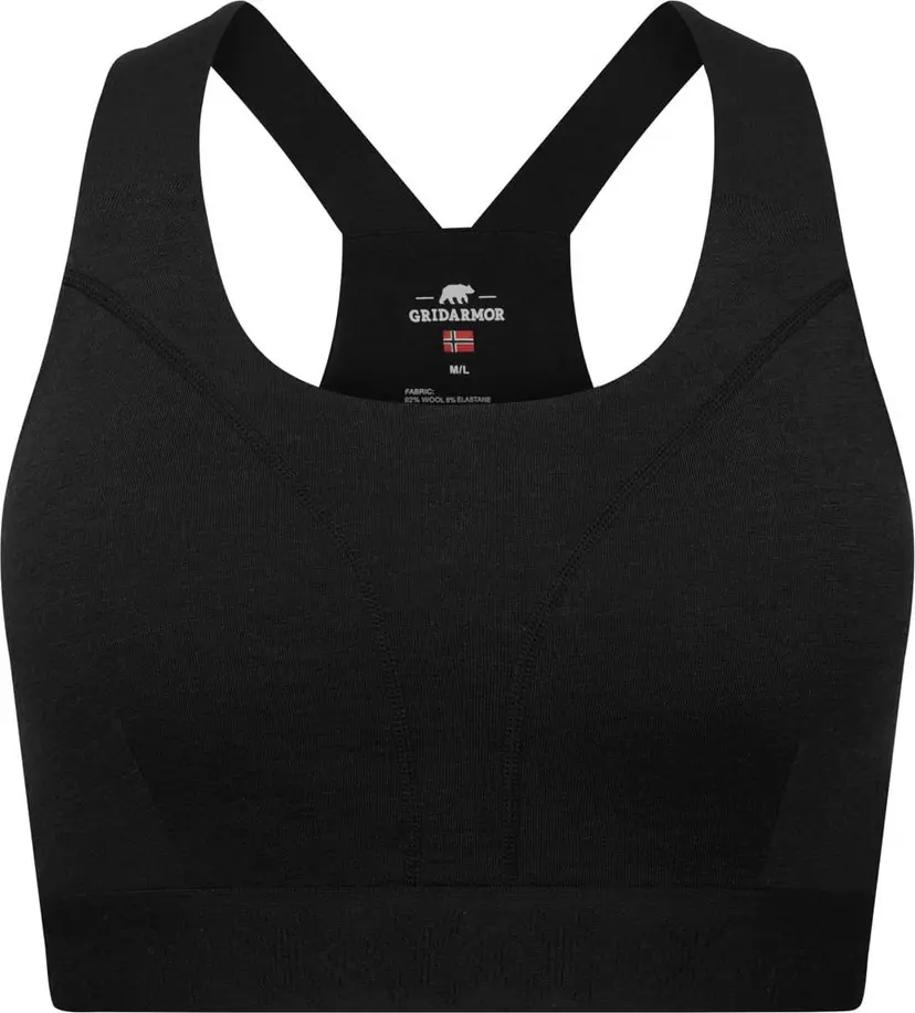 Gridarmor Gridarmor Women's Merino Wool Soft Bra Black Beauty