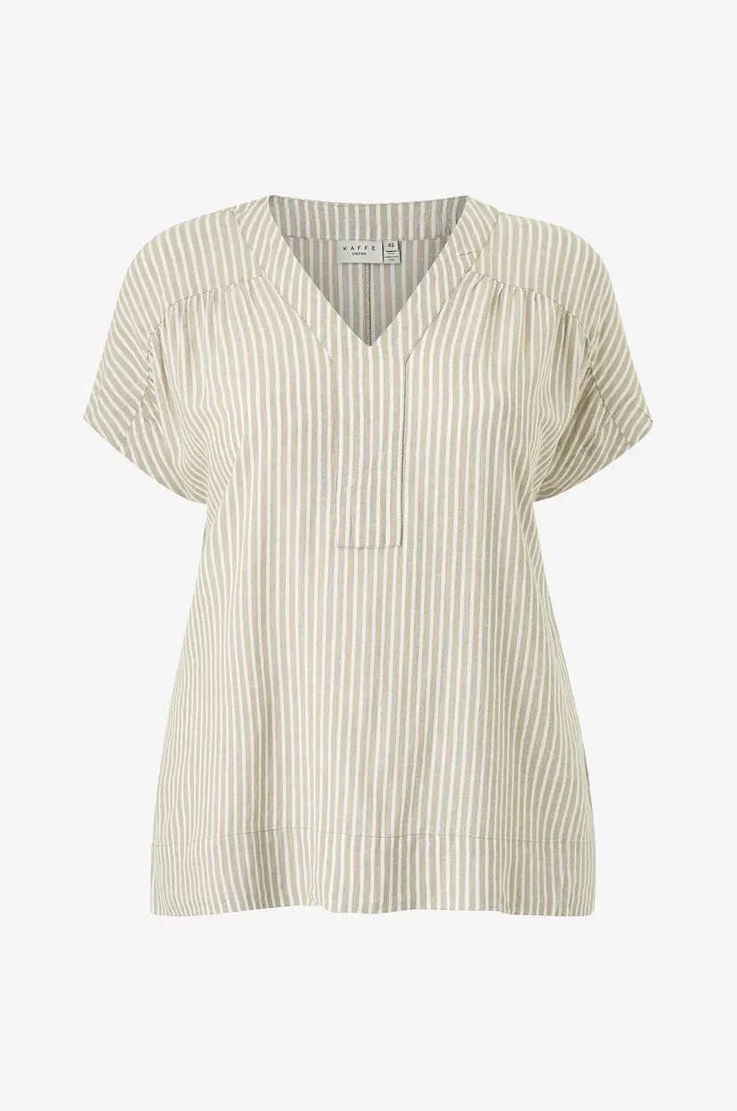 KAFFE Curve Bluse kcMille Wing SL Blouse - Beige