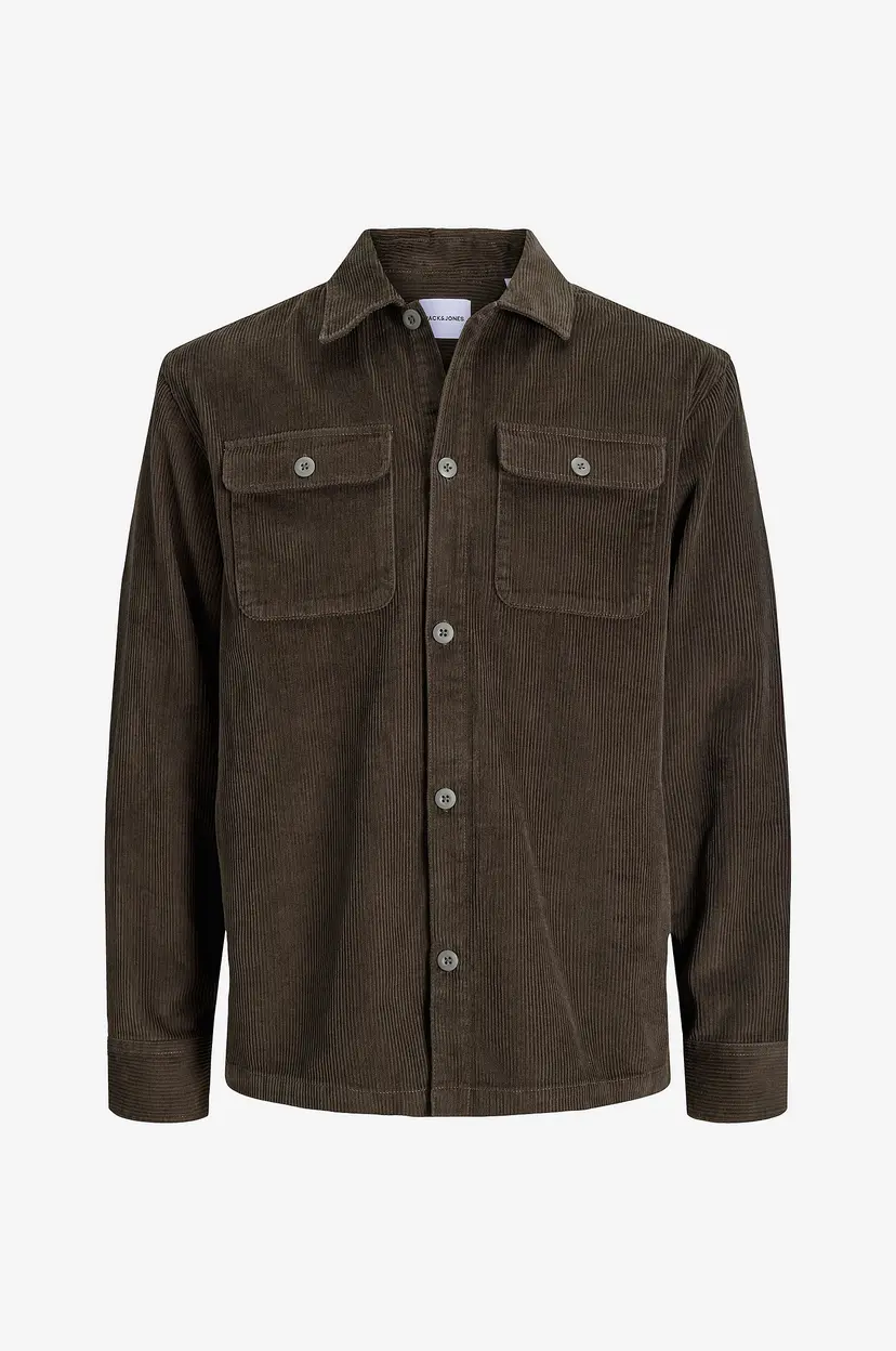 Jack & Jones Plus Overtreksskjorte Jjeregent Cord Overshirt Ls Sn Pls - Grønn