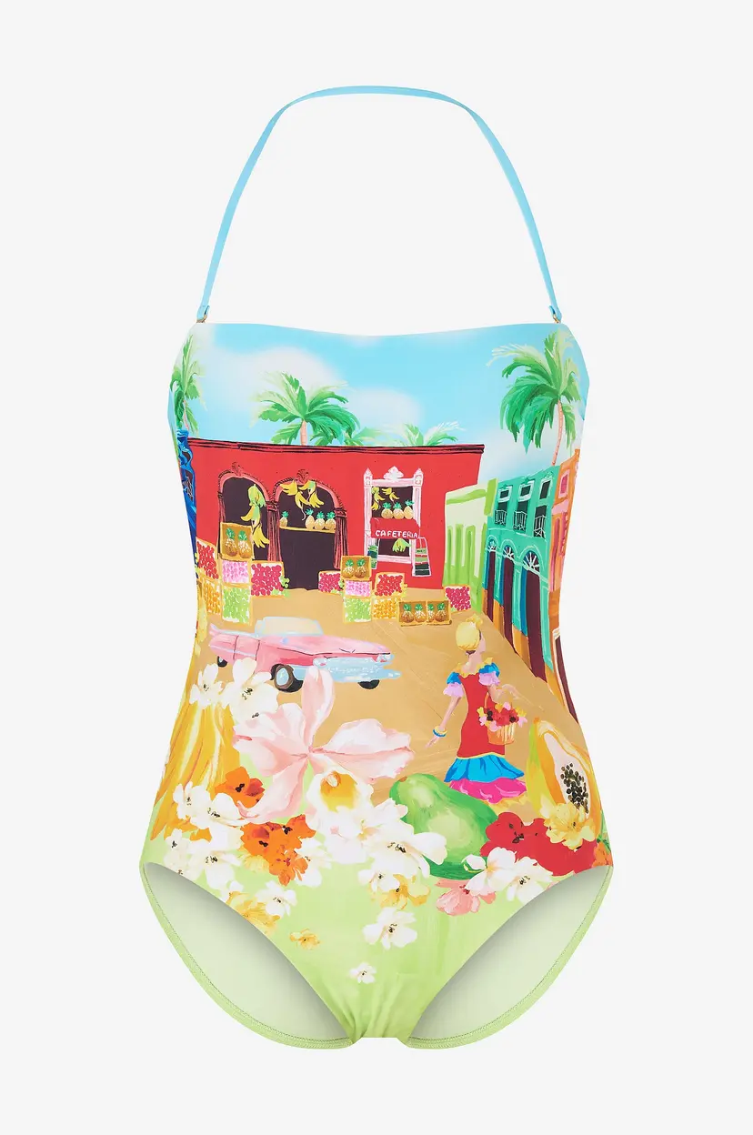 Seafolly Badedrakt Bandeau One Piece - Flerfarget