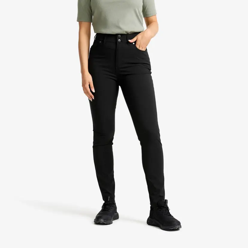 RevolutionRace Root High-waist Stretch Jeans Dame Black