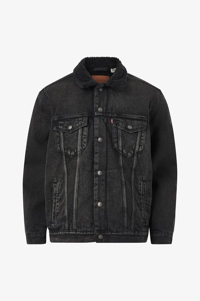 Levi's Denim jakke Relaxed Fit Sherpa Trucker - Svart