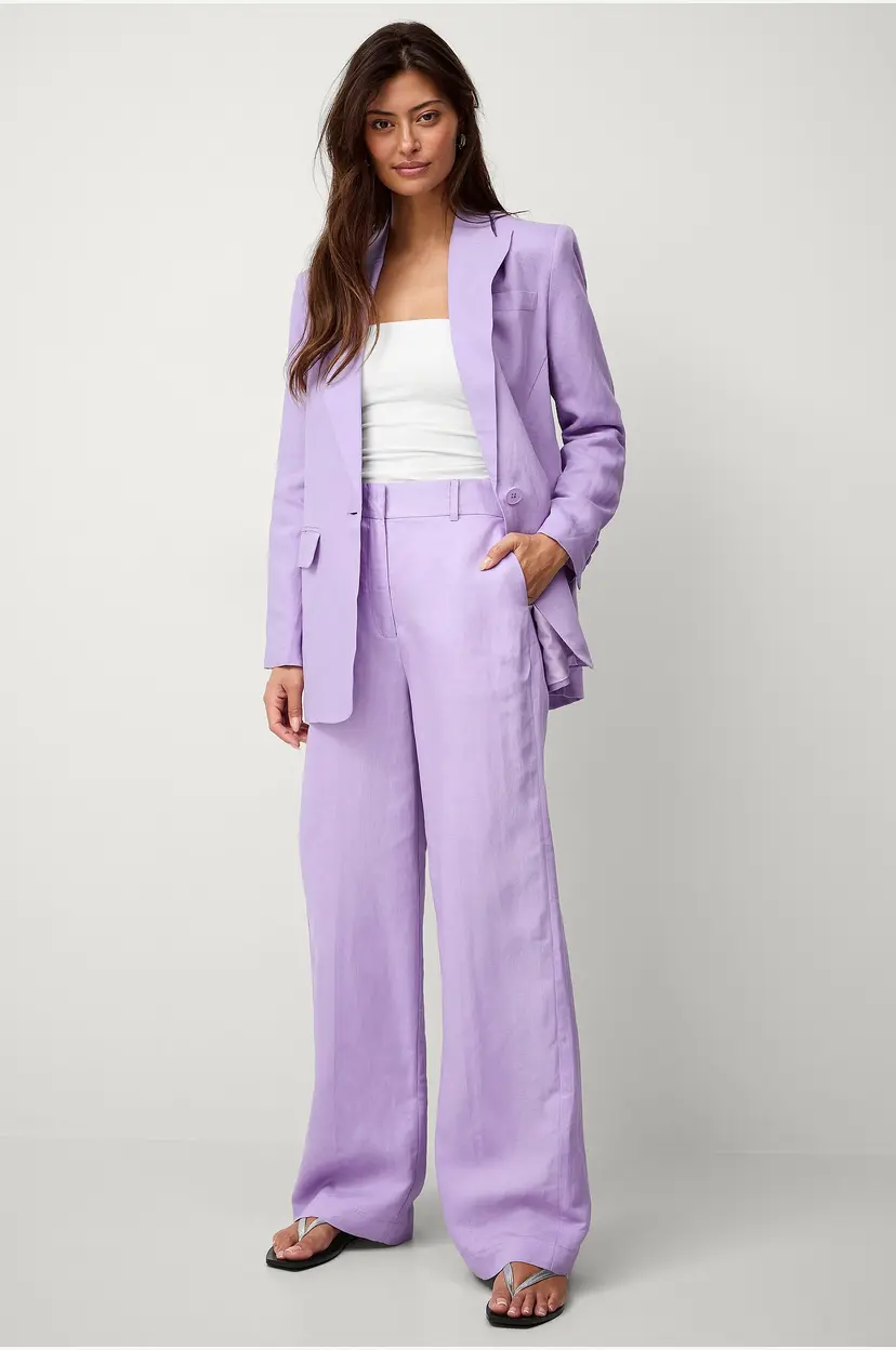 Ellos Collection Bukser Lilly Linen - Lilla