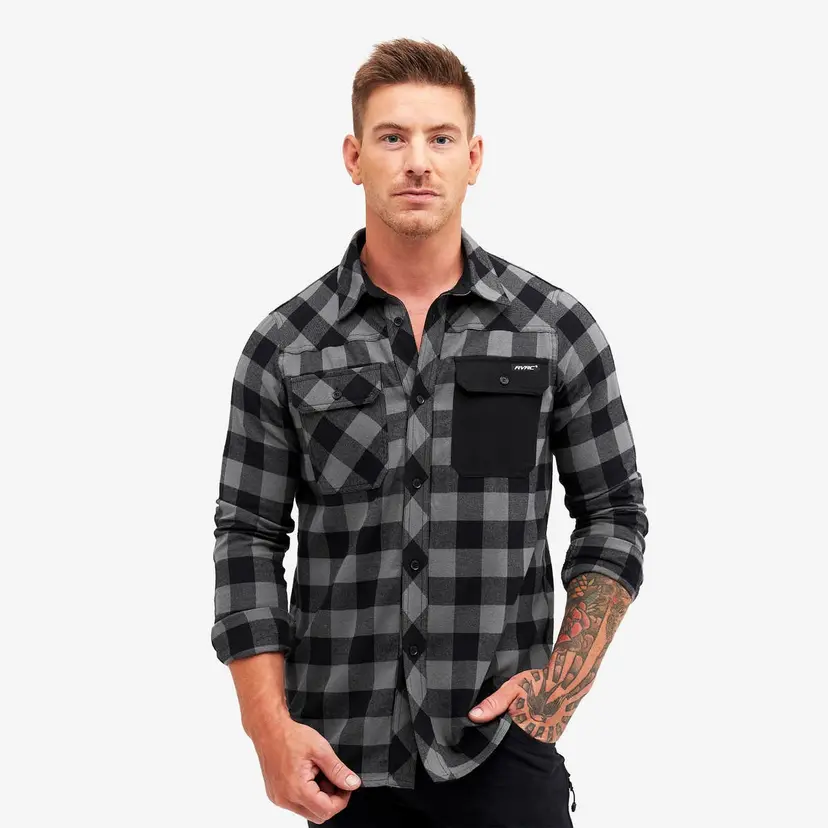 RevolutionRace Campfire Shirt Herre Black/Anthracite