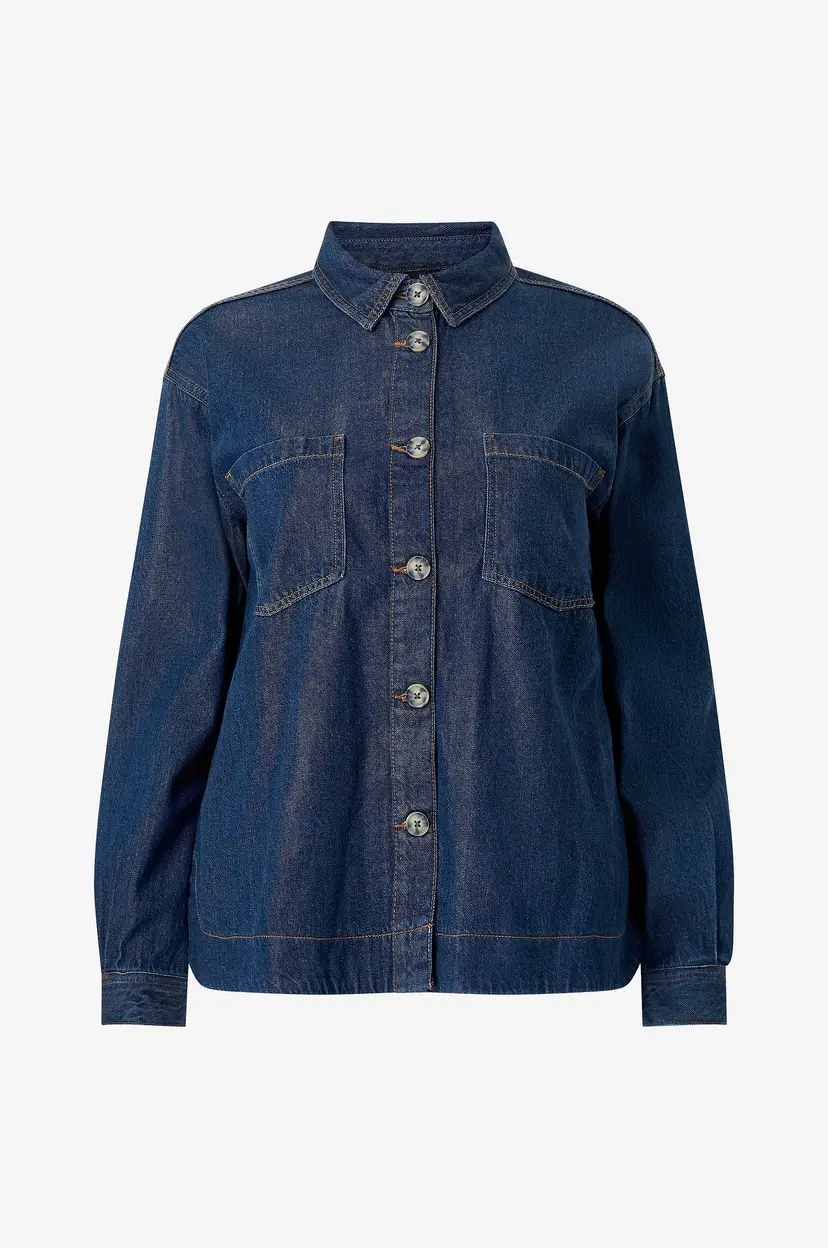 Zizzi Denimskjorte jDami L/S Shirt - Blå