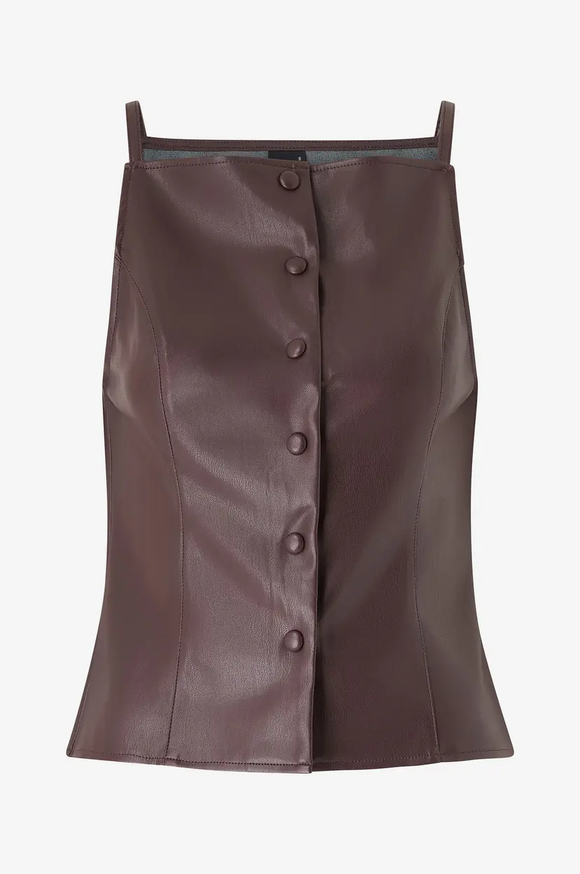 Gina Tricot Topp Buttoned PU - Rød
