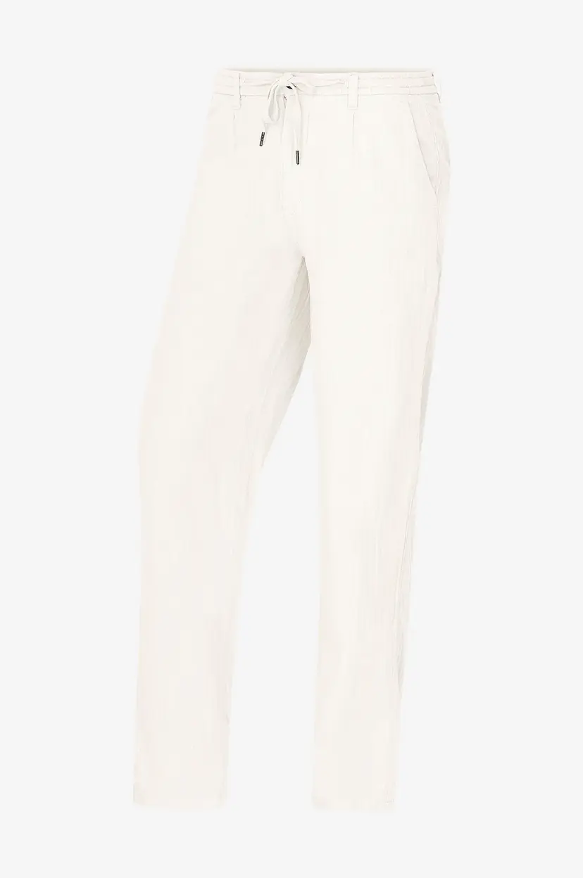 Lindbergh Bukser Linen Blend Herringbone Pants - Hvit