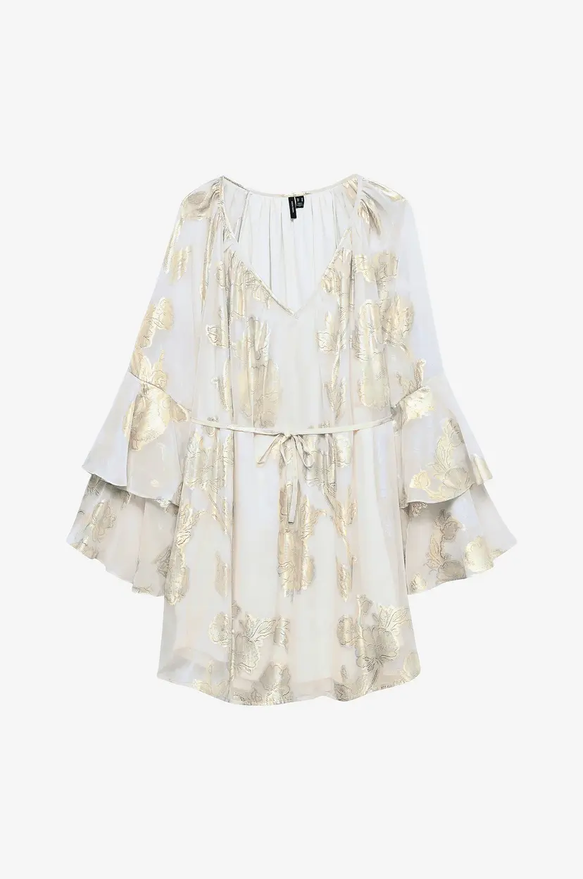 Vero Moda Kjole vmChili LS Short Frill Dress - Hvit
