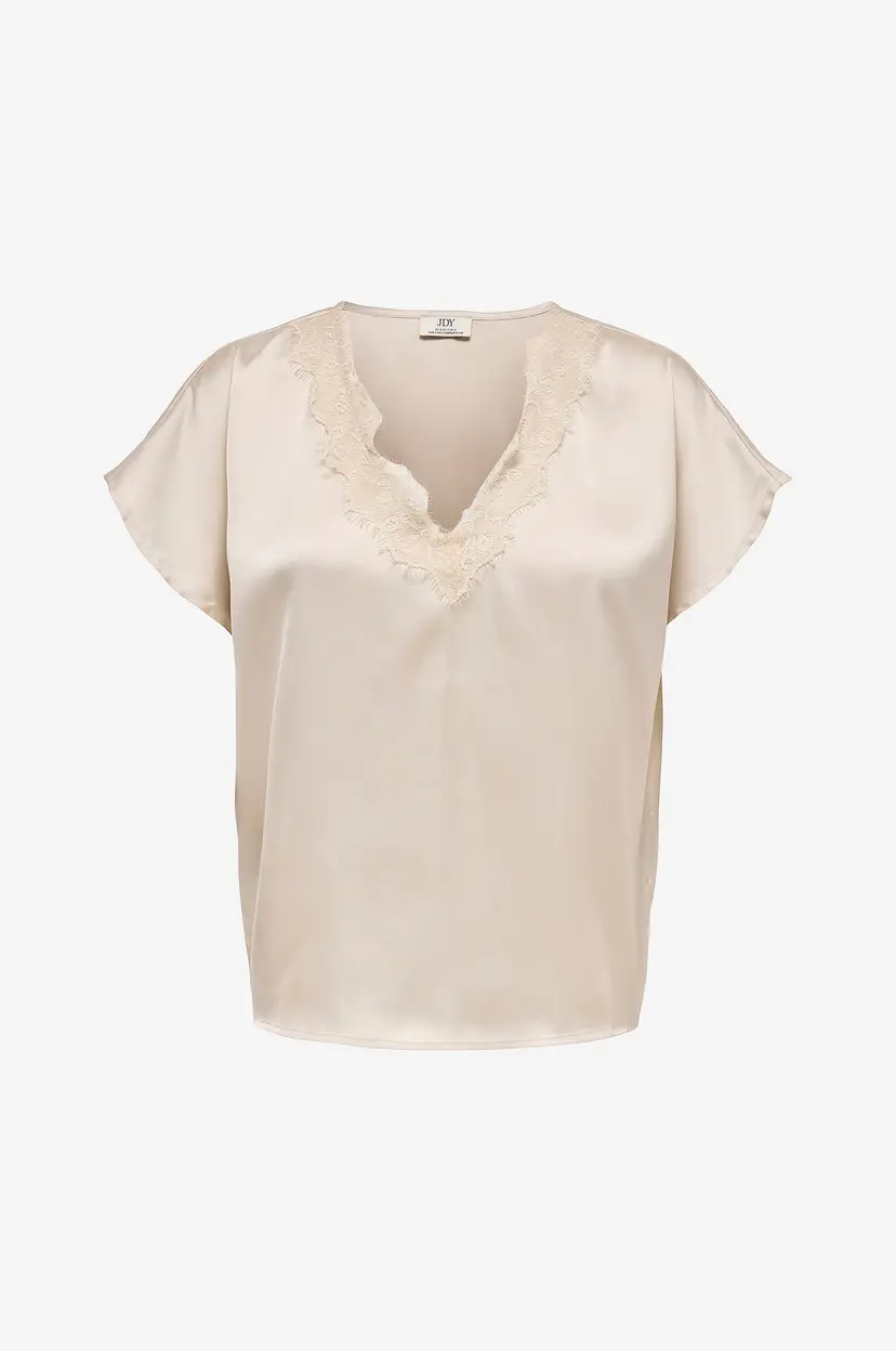 JDY Bluse Jdyfifi S/S V-Neck Top Wvn - Grå