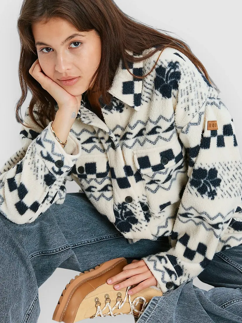 Roxy Roxy Morning Crush Shacket Sherpa Jakke hvit
