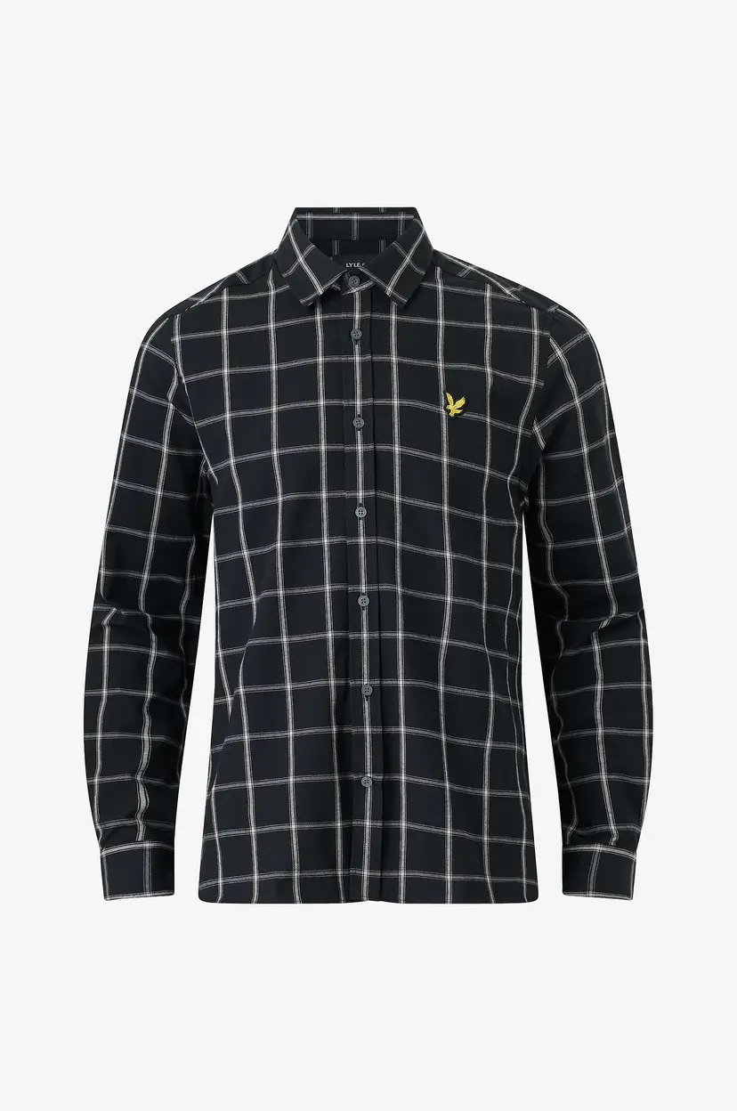 Lyle & Scott Skjorte Broad Windowpane Check Shirt - Svart