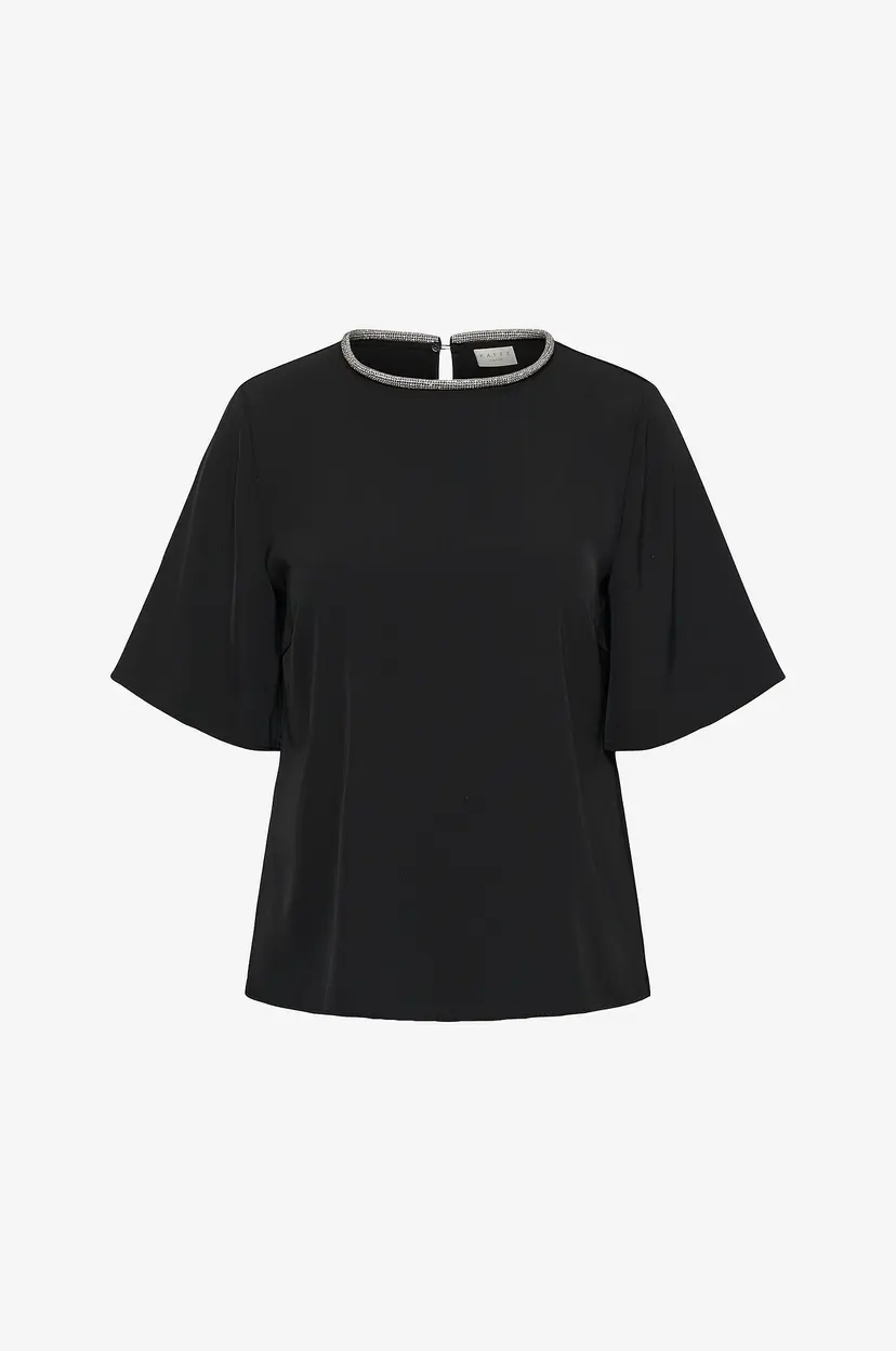 KAFFE Curve Kortermet bluse KCalie Blouse - Svart