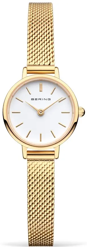 BERING Bering Dameklokke 11022-334 Hvit/Gulltonet stål Ø22 mm