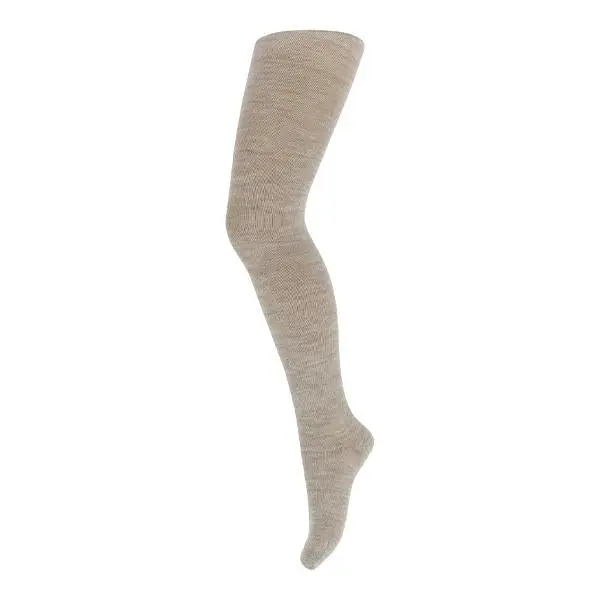 MP Strømpebukse i ull/bomull Beige Melange