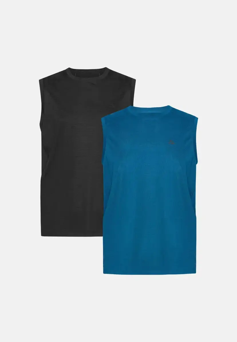DANISH ENDURANCE SUSTAIN SPORTSTOP Træningstanktop til mænd fra Sustain-linjen, Sort | Lyseblå, 2XL, Let og hurtigtørrende, DANISH ENDURANCE