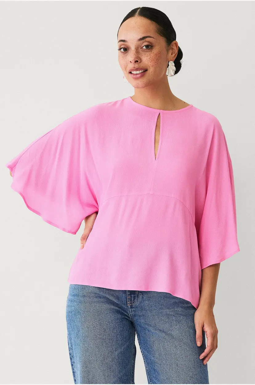 Ellos Collection Bluse med kimonoermer - Rosa