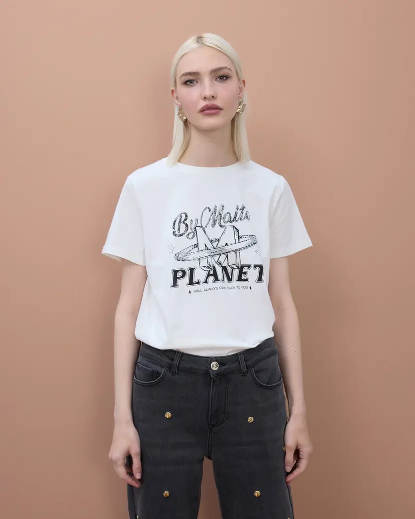 Maite by Lola Maite by Lola MS2615051 White T-shirt
