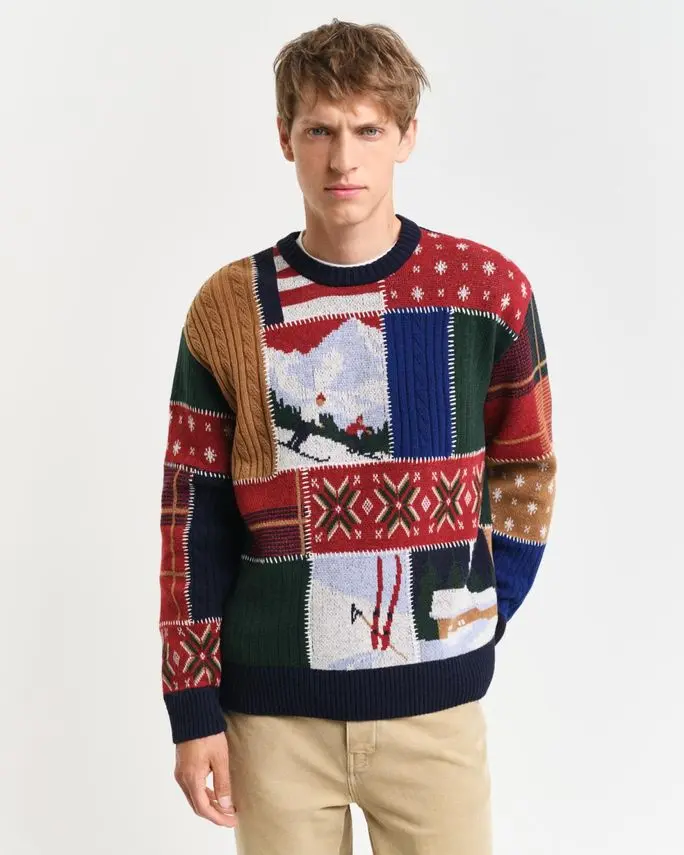 Gant PATCHWORKED C-NECK