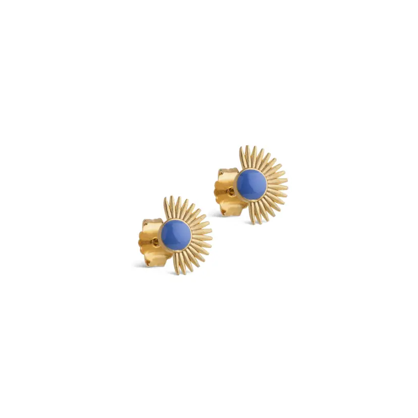 Enamel Enamel - Soleil Cornflower Stud i forgyldt - E97GM-Cornflower