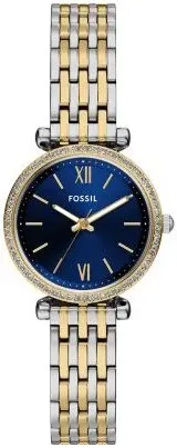 Fossil Fossil Dameklokke ES5438 Carlie Blå/Gulltonet stål Ø28 mm