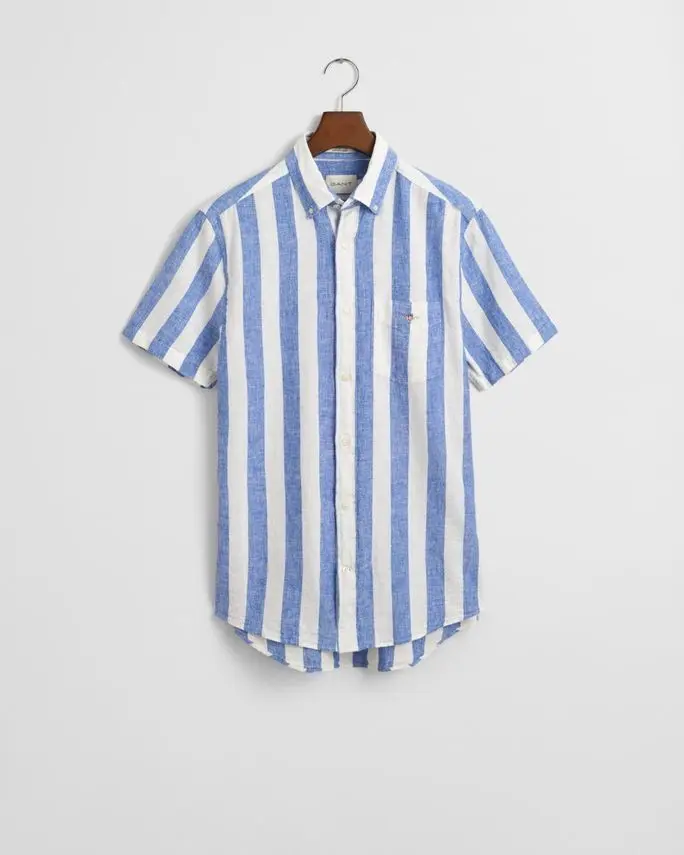 Gant REG COTTON LINEN STRIPE SS SHIRT