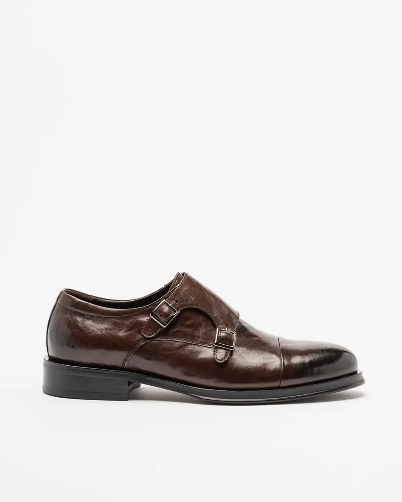 PROF PROF TT247-254-A16P Brown Monk Strap Shoes