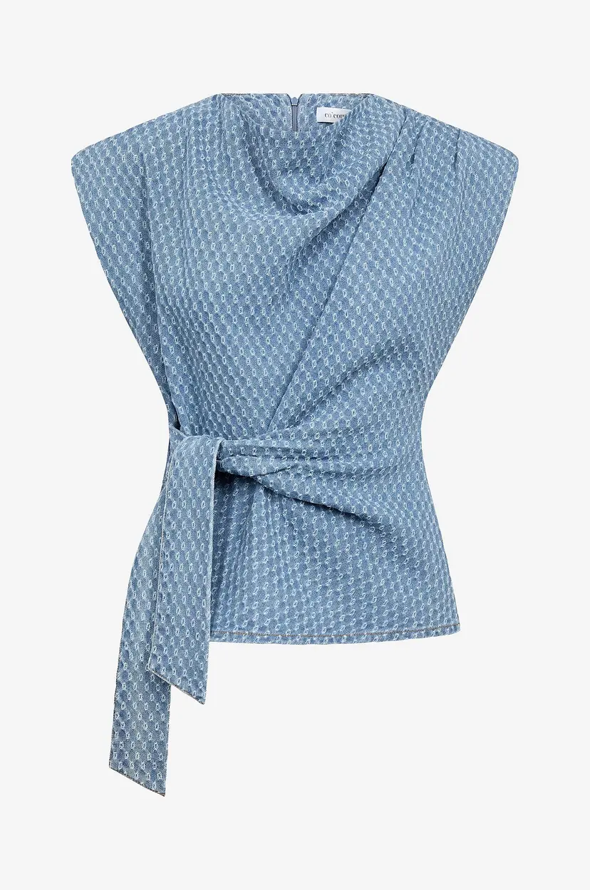 Co'couture Denimbluse AntoCC Denim Pleat Top - Blå