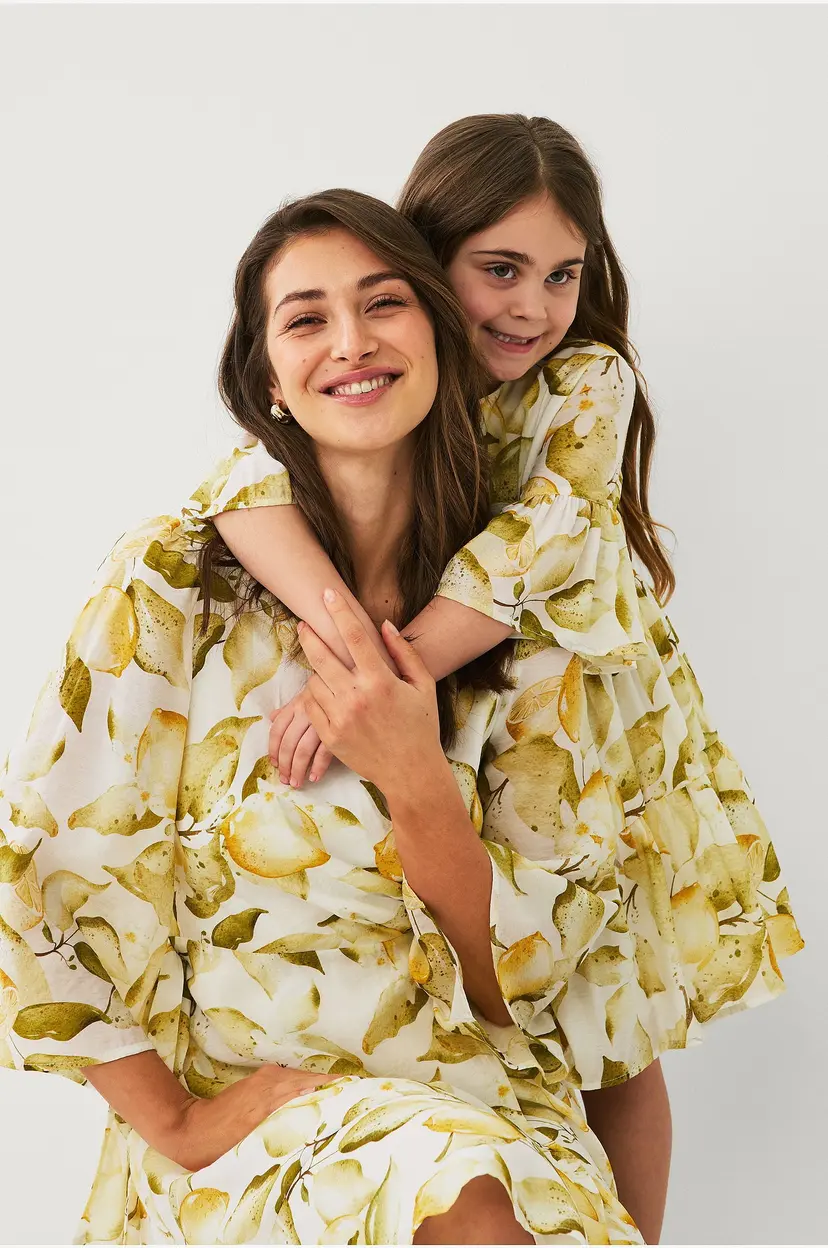 Ellos Collection Kjole med volanger - Natur
