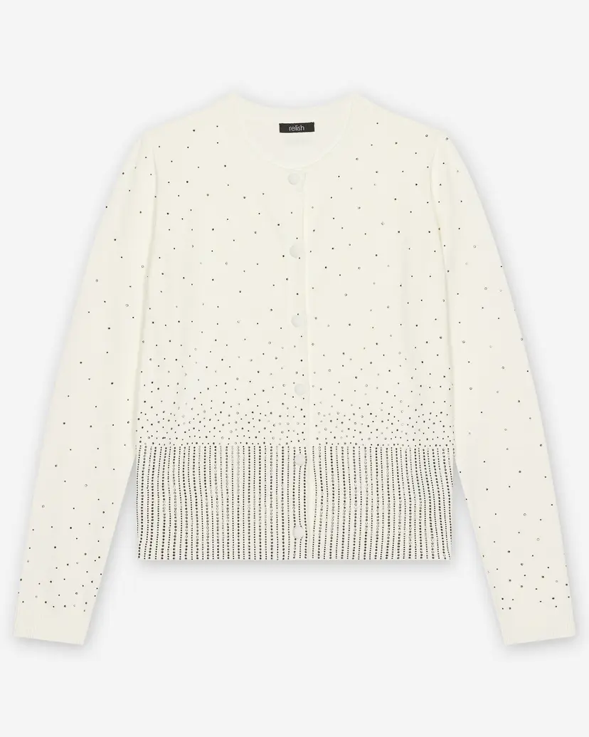 Relish Relish Moss White Knitted coat