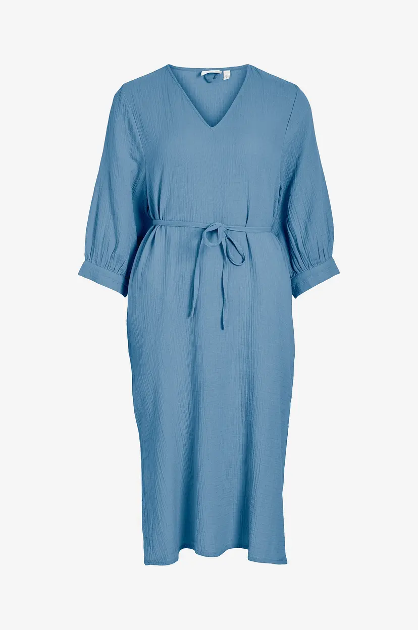 Vila Kjole viLania 3/4 V-neck Midi Dress - Blå