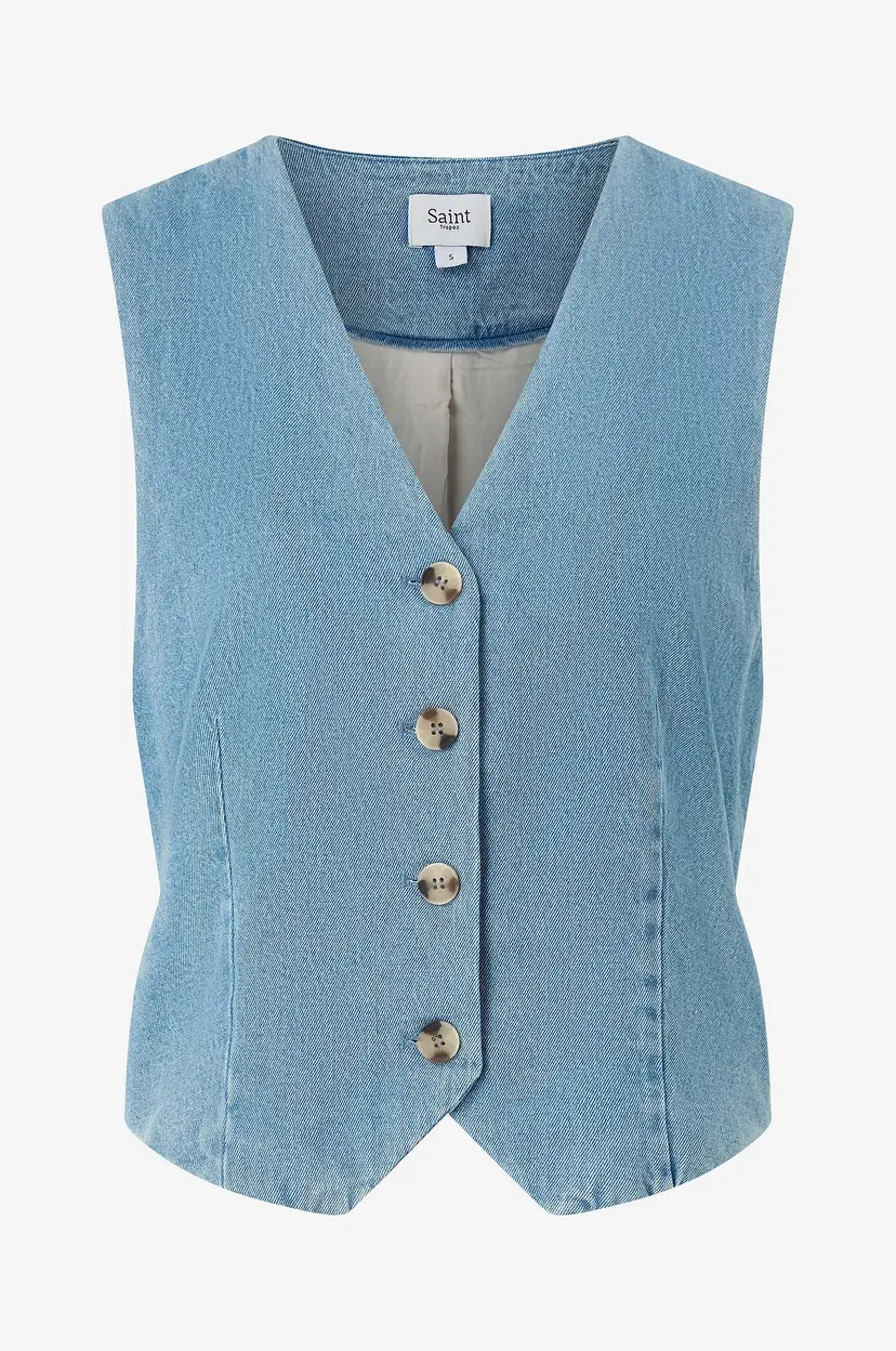 Saint Tropez Jeansvest JaclynSZ Vest - Blå