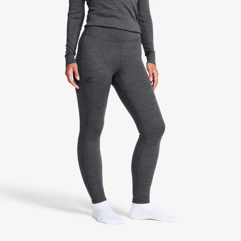 RevolutionRace Route Merino Warm Base Layer Pants Dame Dark Grey Melange