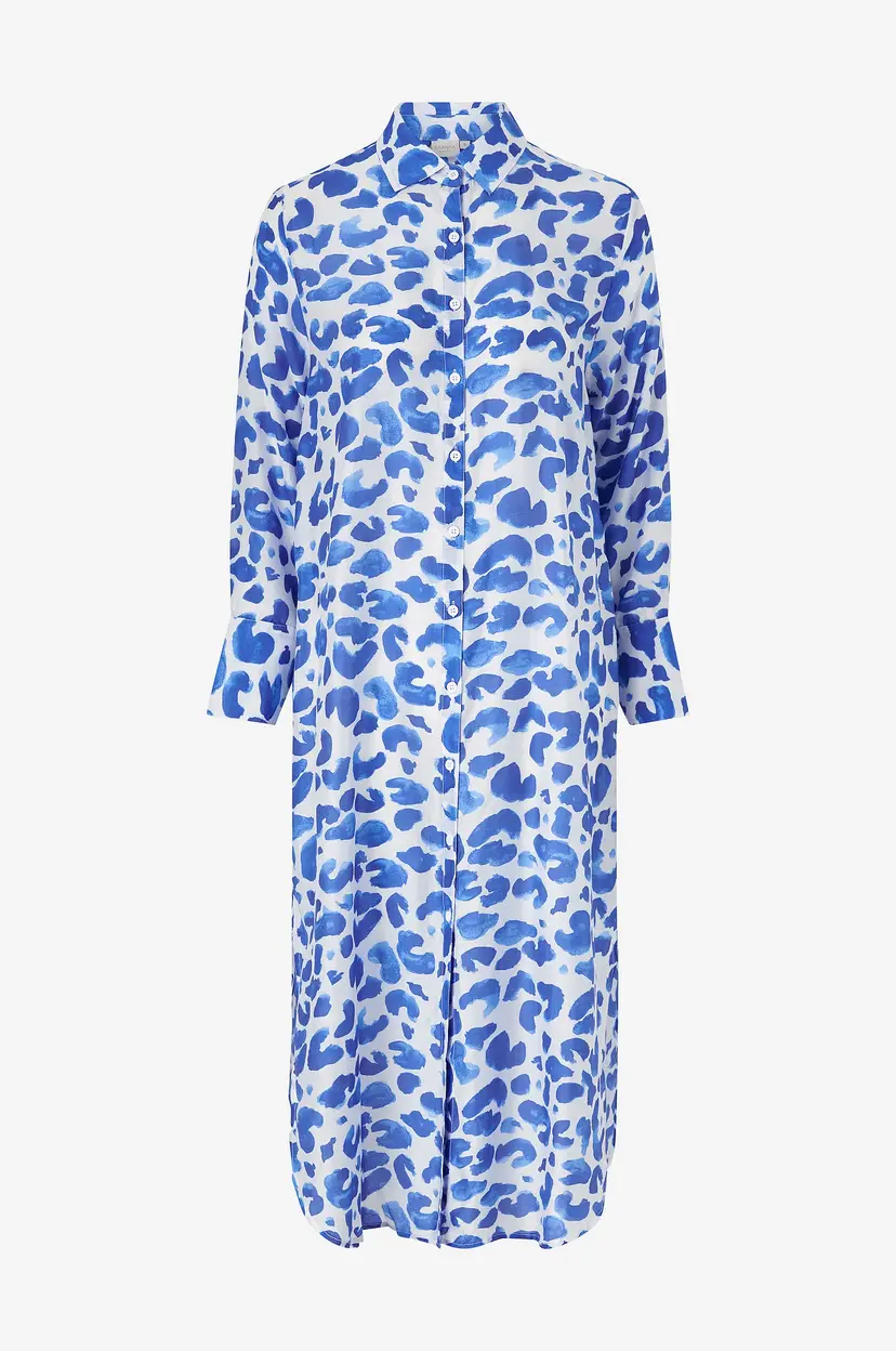 KAANDA Beach life Strandkjole Cheetah Shirt Dress - Blå