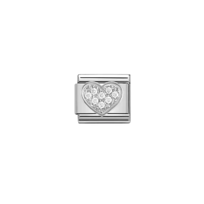 Nomination Cubic Zirconia Heart Silver