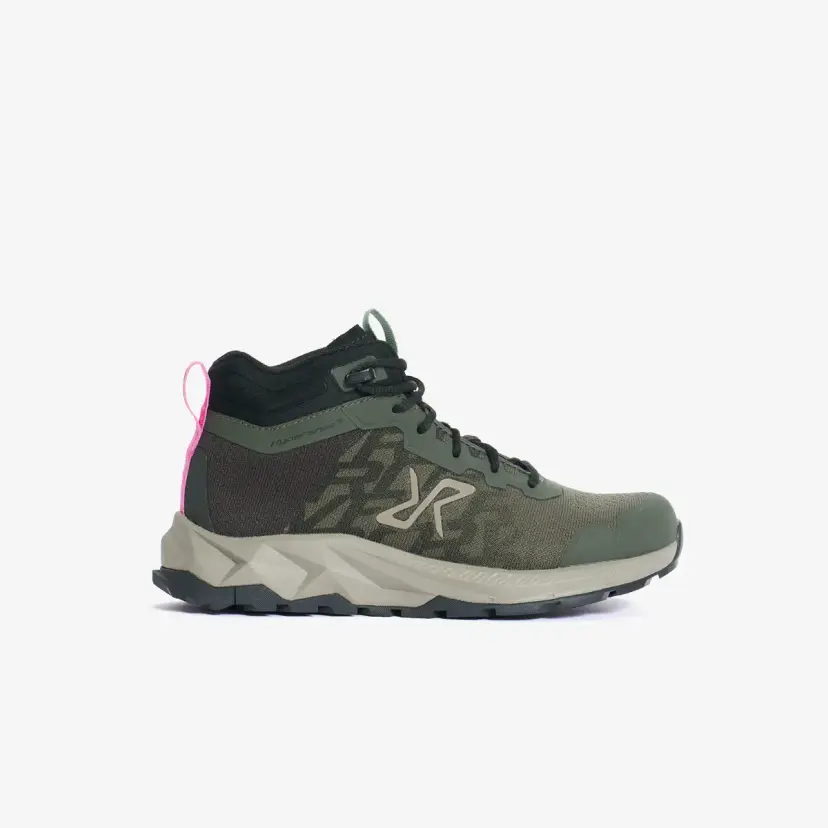 RevolutionRace Trailknit Waterproof Mid Hiking Shoes Dame Kambaba Green