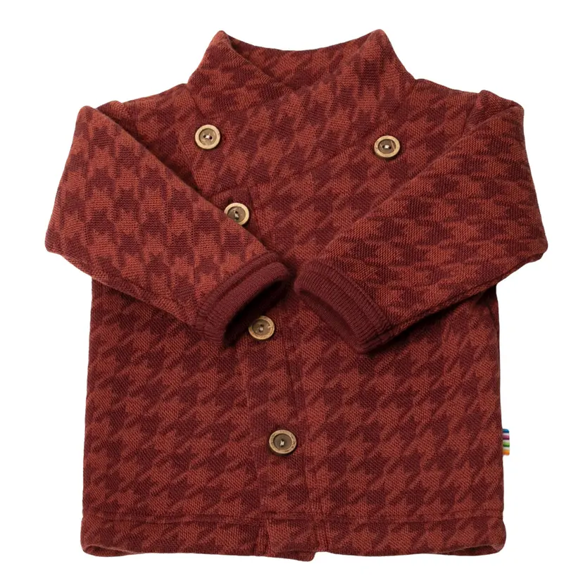 Joha Joha Houndstooth Ull Cardigan Bordeaux (70 / 8-9 mnd)
