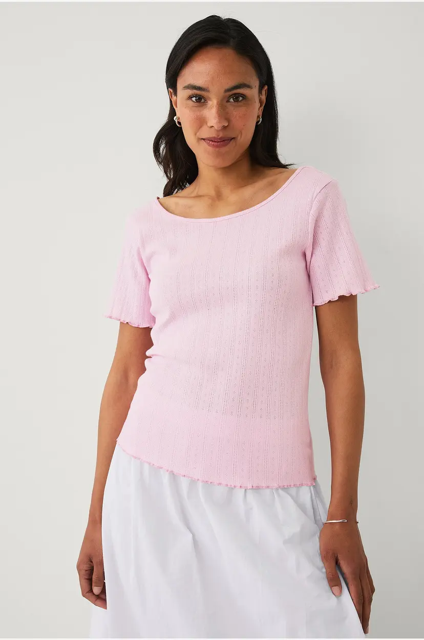 Ellos Collection Topp i pointelle - Rosa