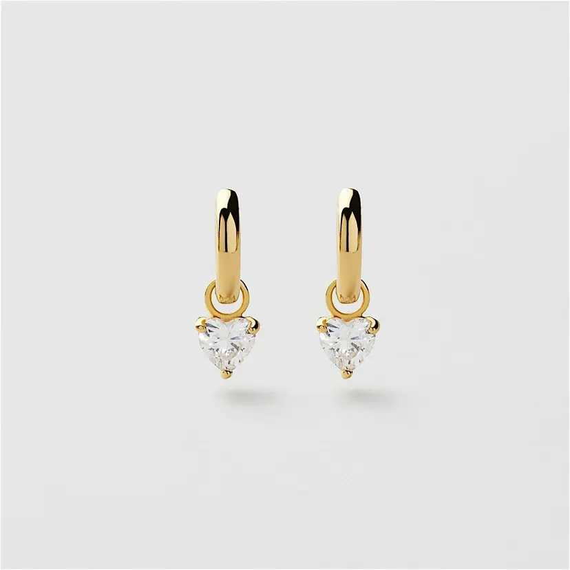 Safira Clear Heart Hoops
