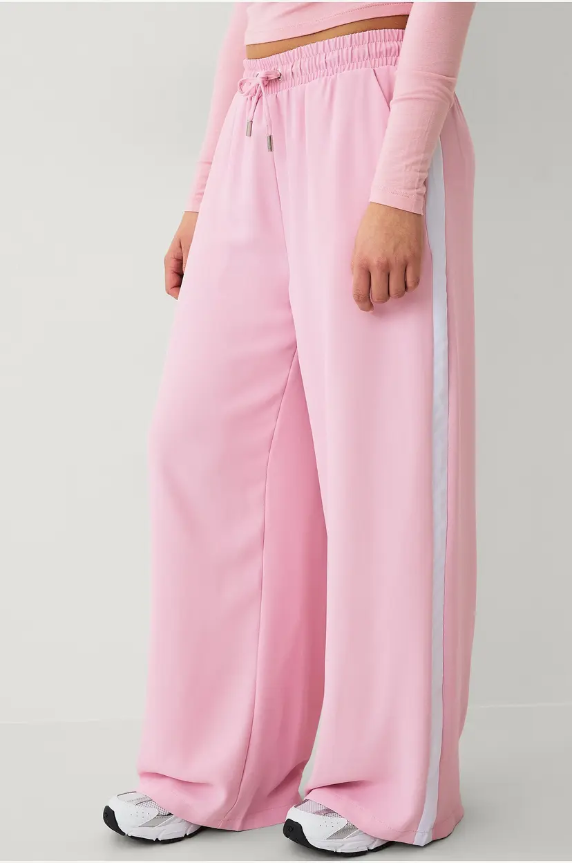 Ellos Collection Brede bukser med striper i siden - Rosa