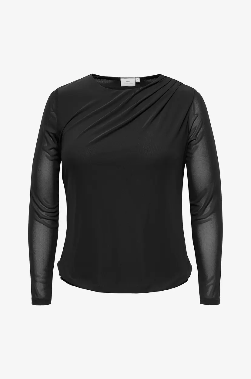 Only Carmakoma Topp Carsara L/S Mesh Top Jrs - Svart