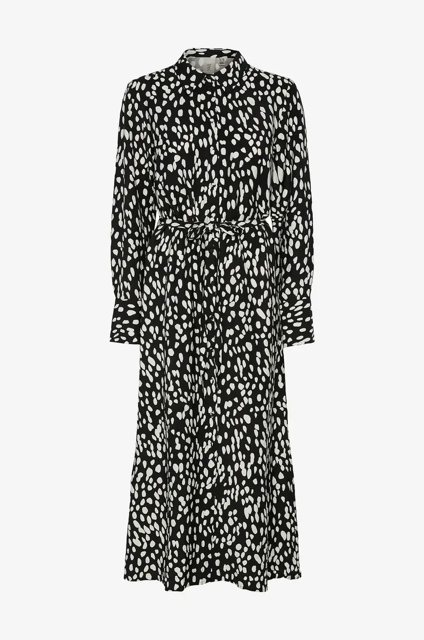 Y.A.S Kjole Yaskaya LS Long Shirt Dress S. Noos - Svart