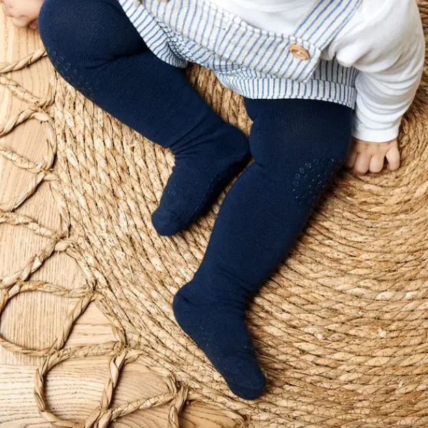Go Baby Go Krabbestrømpebukse i bomull Navy Blue