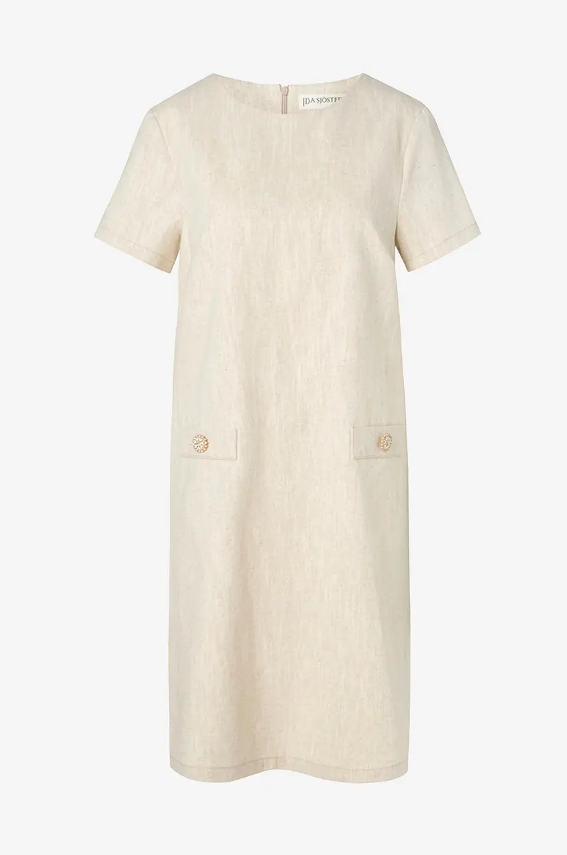 Ida Sjöstedt Kjole i lin Hannah - Beige