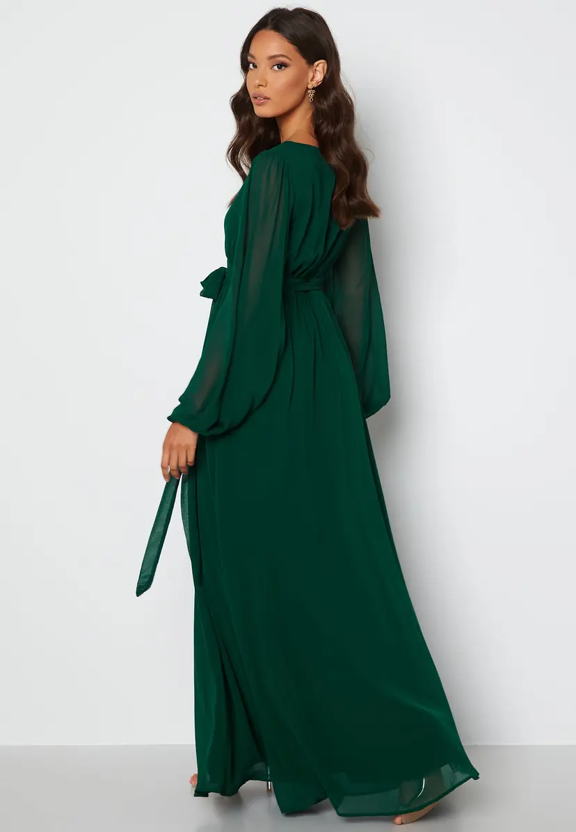 Goddiva Long Sleeve Chiffon Dress